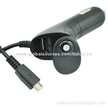 In-car Charger with Retractable Micro USB Cable for Samsung Galaxy